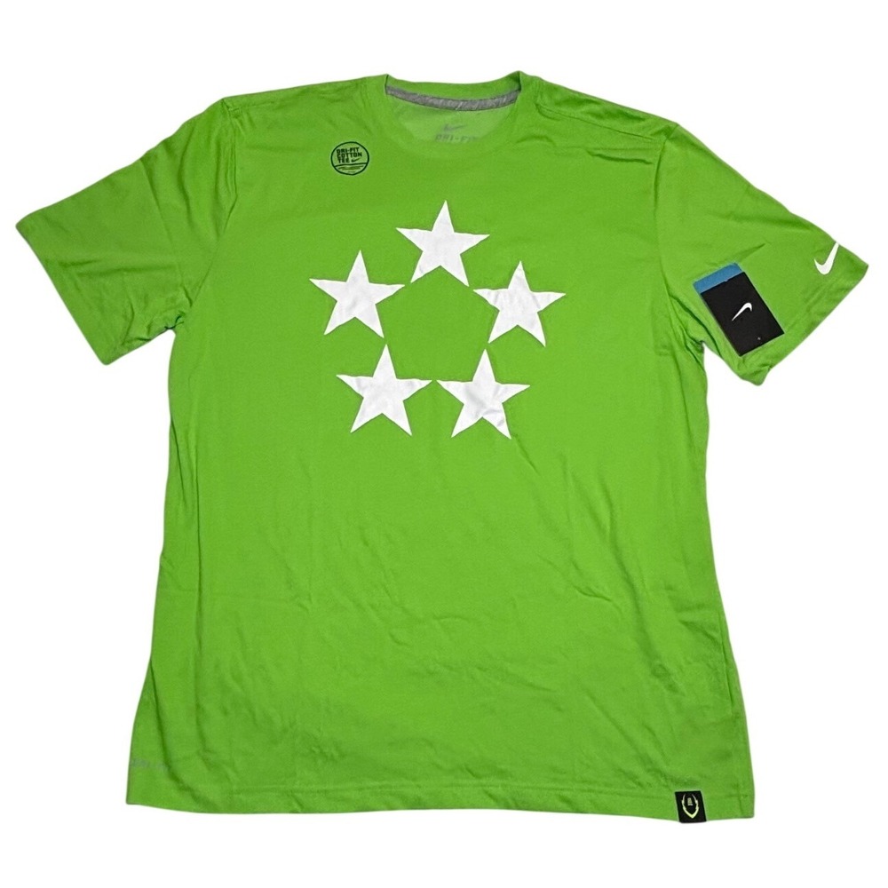 Nike Field General Quarterback Tee Mens XL NWT Lime‎ Green 5 Stars 623426-313